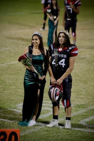 Senior Queen Luisa Rivera and Senior King Anthony Salgado are crowned at the Noli Indian School Homecoming game’s halftime event, Oct. 19 Senior Queen Luisa Rivera and Senior King Anthony Salgado are crowned at the Noli Indian School Homecoming game’s halftime event, Oct. 19