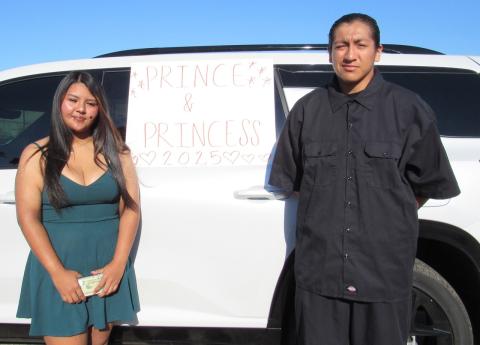 Noli junior Princess Nevaeh Ochoa and Prince Jeffrey Arres join the Homecoming Court parade that preceded the football game, Sept. 12. Soboba Band of Luiseño Indians photo Noli junior Princess Nevaeh Ochoa and Prince Jeffrey Arres join the Homecoming Court parade that preceded the football game, Sept. 12. Soboba Band of Luiseño Indians photo