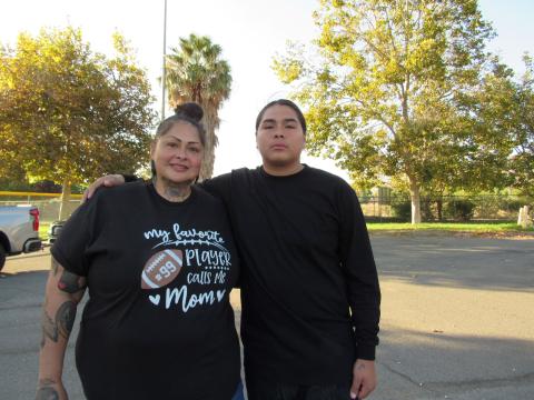 Antonia Briones-Venegas with her son Kevin, who also is Freshman Sweetheart Boy and starting quarterback at Noli’s Homecoming on Oct. 19 Antonia Briones-Venegas with her son Kevin, who also is Freshman Sweetheart Boy and starting quarterback at Noli’s Homecoming on Oct. 19
