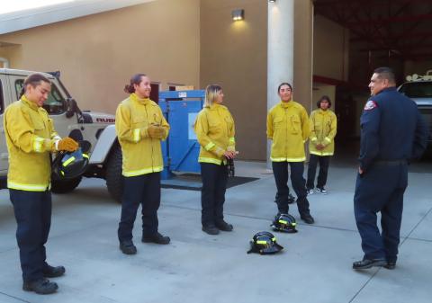 Several members of the Soboba Fire Explorer program listen to drill plans from Fire Training Captain Howard Maxcy Jr. during a meeting on Aug. 16 Several members of the Soboba Fire Explorer program listen to drill plans from Fire Training Captain Howard Maxcy Jr. during a meeting on Aug. 16
