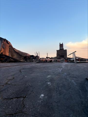 A view of the city during the height of the Eaton Fire, which Soboba Fire crew members helped to contain in January A view of the city during the height of the Eaton Fire, which Soboba Fire crew members helped to contain in January