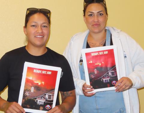 Sisters Mica Diaz, left, and Tekla Diaz were among the Soboba Tribal members who attended one of the recent fire safety workshops hosted by the Soboba Fire Department Sisters Mica Diaz, left, and Tekla Diaz were among the Soboba Tribal members who attended one of the recent fire safety workshops hosted by the Soboba Fire Department