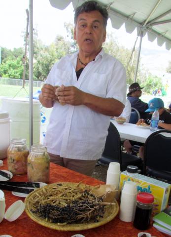 Abe Sanchez talked to Soboba Fiesta guests about the Chia Café Collective he belongs to as he promoted the healthy preparation of some traditional foods Abe Sanchez talked to Soboba Fiesta guests about the Chia Café Collective he belongs to as he promoted the healthy preparation of some traditional foods