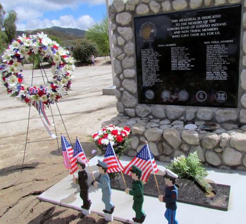 The Veteran’s Memorial at Soboba Cemetery was decorated for a Memorial Day recognition ceremony on May 27 The Veteran’s Memorial at Soboba Cemetery was decorated for a Memorial Day recognition ceremony on May 27