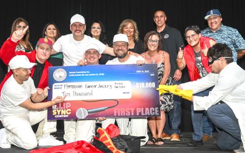 American Cancer Society-Relay for Life performers are joined by Soboba Foundation members to claim their $10,000 first-place finish and $1,000 for being named people’s choice American Cancer Society-Relay for Life performers are joined by Soboba Foundation members to claim their $10,000 first-place finish and $1,000 for being named people’s choice