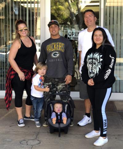 Michael Allen Castello, center, celebrates his recent fire department academy graduation with his family. His father, Soboba Tribal Administrator Michael Castello is at right Michael Allen Castello, center, celebrates his recent fire department academy graduation with his family. His father, Soboba Tribal Administrator Michael Castello is at right