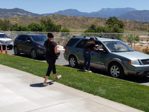 Soboba Youth Council members delivered to-go boxes to guests who chose to take advantage of the drive-through brunch they organized, following the Memorial Day Ceremony Soboba Youth Council members delivered to-go boxes to guests who chose to take advantage of the drive-through brunch they organized, following the Memorial Day Ceremony