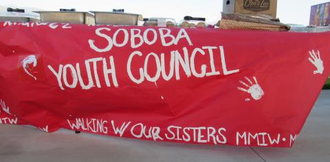 Members of Soboba Youth Council organized a gathering on May 5 to show support and bring awareness to the MMIW (Missing and Murdered Indigenous Women) problem Members of Soboba Youth Council organized a gathering on May 5 to show support and bring awareness to the MMIW (Missing and Murdered Indigenous Women) problem