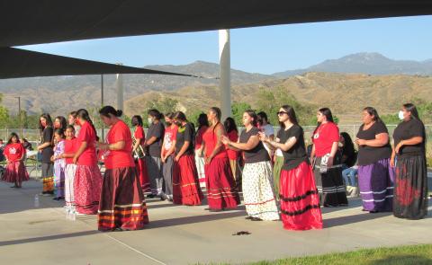 Bird dancers at Soboba’s Sports Complex on May 5 Bird dancers at Soboba’s Sports Complex on May 5