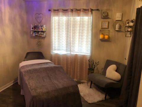 Catherine “Cat” Modesto designed a home studio to be inviting and comforting to clients who come in for various treatments at Hu$tle & Glow, the company she opened in December Catherine “Cat” Modesto designed a home studio to be inviting and comforting to clients who come in for various treatments at Hu$tle & Glow, the company she opened in December