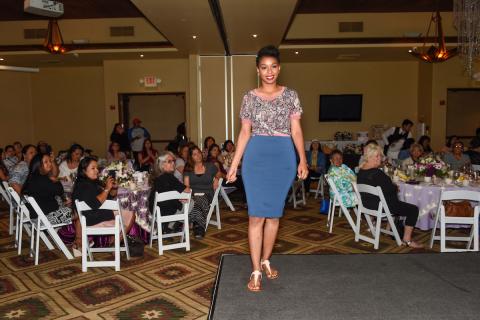 Shakoora Kabeer was one of the models at the Soboba Elders Mother’s Day Lunch and Fashion Show on May 2 Shakoora Kabeer was one of the models at the Soboba Elders Mother’s Day Lunch and Fashion Show on May 2