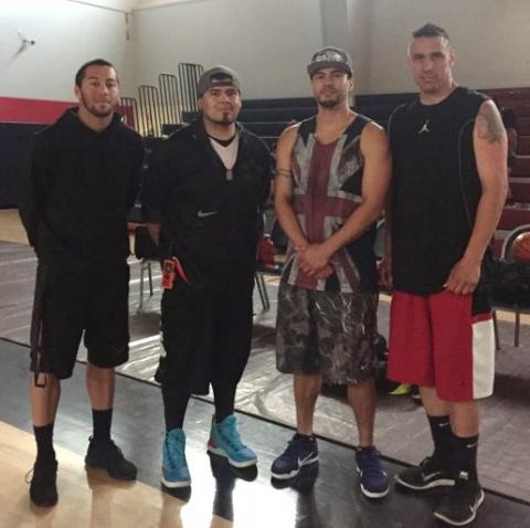 Native American actor Martin Sensmeier made a special appearance at Soboba Movie Night. From left Gabe Smith, Ricardo Macias, Martin Sensmeier and Andy Silvas Native American actor Martin Sensmeier made a special appearance at Soboba Movie Night. From left Gabe Smith, Ricardo Macias, Martin Sensmeier and Andy Silvas