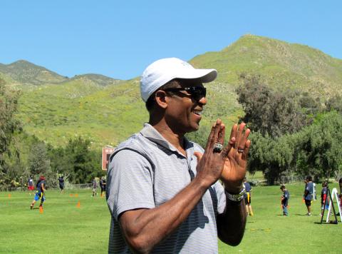 Hall of Fame football player Mike Haynes chatted with fans attending Saturday’s NFL Foundation sponsored Play Football event at the Soboba Reservation Hall of Fame football player Mike Haynes chatted with fans attending Saturday’s NFL Foundation sponsored Play Football event at the Soboba Reservation