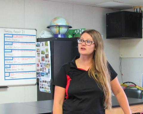 Noli science teacher Sabrina Smith shares her teaching style with students and families at Back-to-School night, Aug. 21 Noli science teacher Sabrina Smith shares her teaching style with students and families at Back-to-School night, Aug. 21