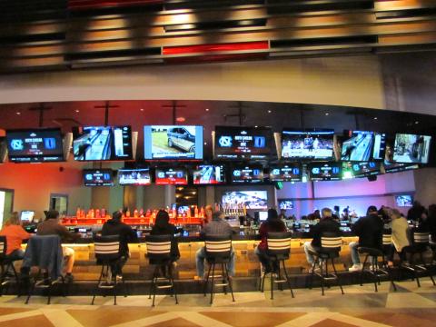 Patrons enjoy one of the bars at the Soboba Casino Resort, right off the casino’s gaming floor Patrons enjoy one of the bars at the Soboba Casino Resort, right off the casino’s gaming floor