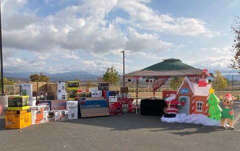 About 75 prizes were included in a surprise raffle for families who participated in the Soboba Drive-thru Christmas Party on Dec. 12 at the Soboba Sports Complex About 75 prizes were included in a surprise raffle for families who participated in the Soboba Drive-thru Christmas Party on Dec. 12 at the Soboba Sports Complex