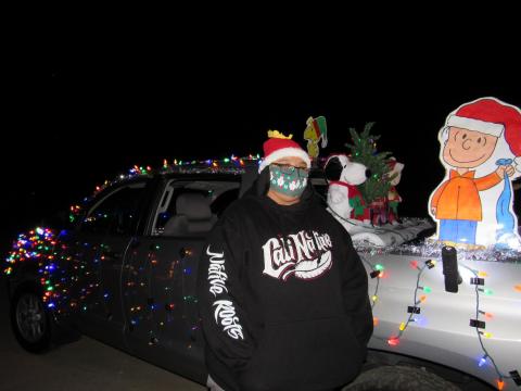 Bianca Machado won a second-place prize for her decorated vehicle during Soboba’s third annual Light Parade on Dec. 12. She hand painted the “Peanuts” gang to make it even more fun and festive Bianca Machado won a second-place prize for her decorated vehicle during Soboba’s third annual Light Parade on Dec. 12. She hand painted the “Peanuts” gang to make it even more fun and festive