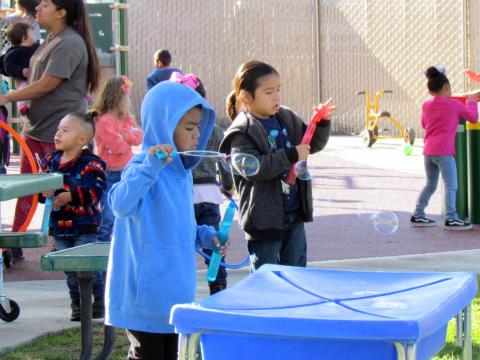 Soboba Tribal Preschool students got their first opportunity to play on the new upgraded playground when it was dedicated on Dec. 9 Soboba Tribal Preschool students got their first opportunity to play on the new upgraded playground when it was dedicated on Dec. 9
