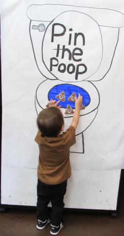 Selnikish Duro plays one of the fun games offered at the Soboba Tribal Preschool Potty Training Event, July 24 Selnikish Duro plays one of the fun games offered at the Soboba Tribal Preschool Potty Training Event, July 24