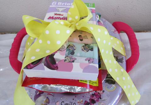 One of the prizes that was available at the Potty Training Event included a child’s toilet seat and character themed underwear One of the prizes that was available at the Potty Training Event included a child’s toilet seat and character themed underwear