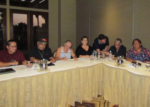 A recent Soboba Pow Wow Committee meeting at Soboba Springs Country Club included, from left, Glen Begay, Chuck Castello, Rosemary Morillo, Lynn Saenz, Andrew Vallejos, Darrell Lopez and Francine Miranda. Committee members not pictured are: Pamela James, Catherine Modesto, Geneva Mojado and Johnna Valdez A recent Soboba Pow Wow Committee meeting at Soboba Springs Country Club included, from left, Glen Begay, Chuck Castello, Rosemary Morillo, Lynn Saenz, Andrew Vallejos, Darrell Lopez and Francine Miranda. Committee members not pictured are: Pamela James, Catherine Modesto, Geneva Mojado and Johnna Valdez