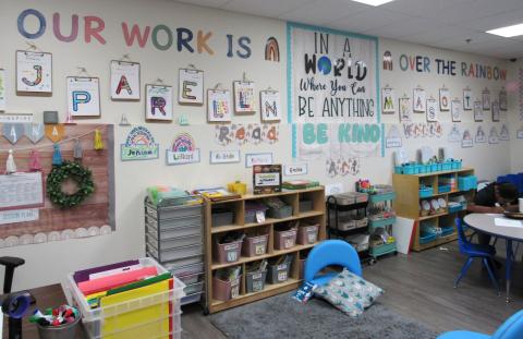 A schoolwide theme of offering a rainbow of possibilities provides students and visitors with colorful messages and designs A schoolwide theme of offering a rainbow of possibilities provides students and visitors with colorful messages and designs