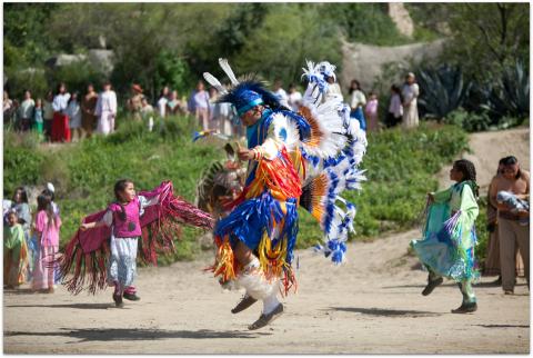 Gloria Vivanco’s grandson wore regalia she made for him during an appearance in the Ramona Outdoor pageant Gloria Vivanco’s grandson wore regalia she made for him during an appearance in the Ramona Outdoor pageant