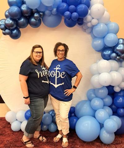 Relay For Life volunteer extraordinaire Billie Jo Williams, left, with Cathi Hill, Senior Development Manager for the American Cancer Society, at the Soboba Casino Resort Event Center on July 29 Relay For Life volunteer extraordinaire Billie Jo Williams, left, with Cathi Hill, Senior Development Manager for the American Cancer Society, at the Soboba Casino Resort Event Center on July 29