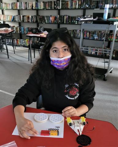 Tekla Sanchez is building a robot as part of a STEM activity at Noli Indian School, March 9 Tekla Sanchez is building a robot as part of a STEM activity at Noli Indian School, March 9