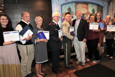 Honorees at the 13th annual San Jacinto Rotary Club’s Community Recognition Dinner were also congratulated by Supervisor Jeff Hewitt on March 21