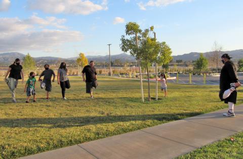 Head coach Ricardo Macias, right, leads Soboba Cross Country team members in warm up exercises and stretches at a recent practice Head coach Ricardo Macias, right, leads Soboba Cross Country team members in warm up exercises and stretches at a recent practice