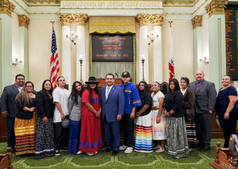 Soboba Tribal Members went to Sacramento to support Assemblymember James Ramos’ California Indian Education Act. From left, Chairman Isaiah Vivanco, Rhonda Valenzuella, Geneva Mojado, Victor Hurtado, Janessa Mojado, Gloria Valdez, James Ramos, Daniel Valdez Jr., Rhianna Salgado, Su’la Arviso, Raya Salgado, Iyana Briones, Noli Indian School Principal Donovan Post and Kelli Hurtado Soboba Tribal Members went to Sacramento to support Assemblymember James Ramos’ California Indian Education Act. From left, Chairman Isaiah Vivanco, Rhonda Valenzuella, Geneva Mojado, Victor Hurtado, Janessa Mojado, Gloria Valdez, James Ramos, Daniel Valdez Jr., Rhianna Salgado, Su’la Arviso, Raya Salgado, Iyana Briones, Noli Indian School Principal Donovan Post and Kelli Hurtado