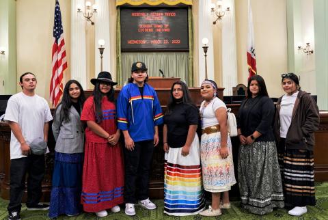 Soboba youth who travelled to Sacramento to lend their support to AB 1703 were, from left, Victor Hurtado, Janessa Mojado, Gloria Valdez, Daniel Valdez Jr., Rhianna Salgado, Su’la Arviso, Raya Salgado and Iyana Briones Soboba youth who travelled to Sacramento to lend their support to AB 1703 were, from left, Victor Hurtado, Janessa Mojado, Gloria Valdez, Daniel Valdez Jr., Rhianna Salgado, Su’la Arviso, Raya Salgado and Iyana Briones