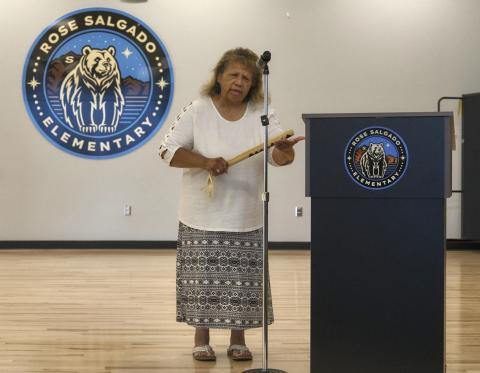Claudia Salgado, Rose Salgado’s sister-in-law, shares a Maidu Clapperstick (Toto) song at the ribbon-cutting ceremony, Aug. 1. Photo courtesy of StylePhotography by Alex Tapia Claudia Salgado, Rose Salgado’s sister-in-law, shares a Maidu Clapperstick (Toto) song at the ribbon-cutting ceremony, Aug. 1. Photo courtesy of StylePhotography by Alex Tapia