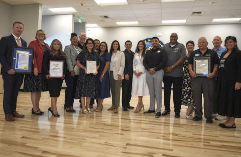 Dignitaries and community leaders present proclamations and recognition certificates to commemorate the opening of the Rose Salgado Elementary School. Photo courtesy of StylePhotography by Alex Tapia Dignitaries and community leaders present proclamations and recognition certificates to commemorate the opening of the Rose Salgado Elementary School. Photo courtesy of StylePhotography by Alex Tapia