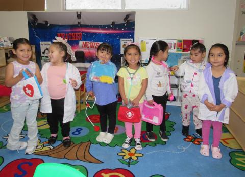 Doctors and veterinarians are the top career choices for preschoolers. From left, Willow Valdez, Natalia Girard, Laylah Robledo, Paulina Aguirre, Ellie Calderon, Selnek-is Wikil Ortega and Khloe Razon Doctors and veterinarians are the top career choices for preschoolers. From left, Willow Valdez, Natalia Girard, Laylah Robledo, Paulina Aguirre, Ellie Calderon, Selnek-is Wikil Ortega and Khloe Razon