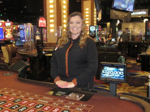 Amber Escorpiso has been with Soboba for more than 20 years and enjoys her job as Table Games Dealer at the Soboba Casino Resort. (She was asked to remove her face mask for the photograph.) Amber Escorpiso has been with Soboba for more than 20 years and enjoys her job as Table Games Dealer at the Soboba Casino Resort. (She was asked to remove her face mask for the photograph.)