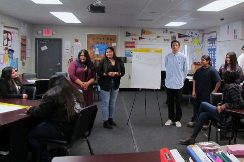 Tenth grade students at Noli Indian School had to prepare and present a product website design as part of Interview Skills Day, a graduation requirement at the Soboba Reservation school Tenth grade students at Noli Indian School had to prepare and present a product website design as part of Interview Skills Day, a graduation requirement at the Soboba Reservation school
