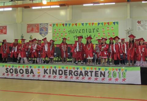 Twenty-two five- and six-year-olds were celebrated for completing kindergarten at the Soboba Tribal Preschool on June 13 Twenty-two five- and six-year-olds were celebrated for completing kindergarten at the Soboba Tribal Preschool on June 13