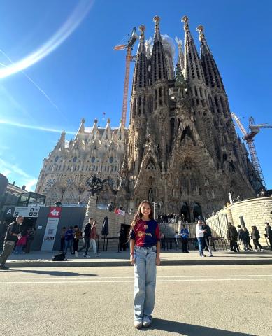 Natalie Murillo at the Basílica de la Sagrada Família, a one-of-a-kind temple in Barcelona, during her recent soccer competition trip to Spain Natalie Murillo at the Basílica de la Sagrada Família, a one-of-a-kind temple in Barcelona, during her recent soccer competition trip to Spain