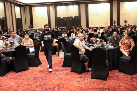 Jesse Garcia makes his way to the stage at the Soboba Casino Resort Event Center to receive his Platinum Achievement awards Jesse Garcia makes his way to the stage at the Soboba Casino Resort Event Center to receive his Platinum Achievement awards