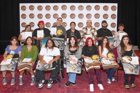 High school graduates are recognized with a certificate, cash envelope, lanyard, Pendleton blanket and a commemorative plate High school graduates are recognized with a certificate, cash envelope, lanyard, Pendleton blanket and a commemorative plate