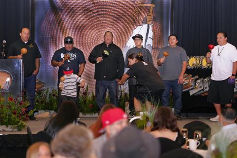 Wayne Nelson and the Inter-Tribal Bird Singers presented a few social songs at the start of Soboba’s Academic Achievement Awards Ceremony, July 28 Wayne Nelson and the Inter-Tribal Bird Singers presented a few social songs at the start of Soboba’s Academic Achievement Awards Ceremony, July 28