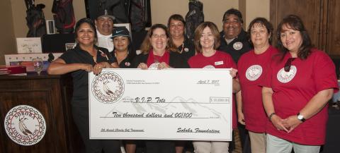 V.I.P. Tots was presented a check for $10,000 by Soboba Foundation members at last year’s charity golf tournament V.I.P. Tots was presented a check for $10,000 by Soboba Foundation members at last year’s charity golf tournament