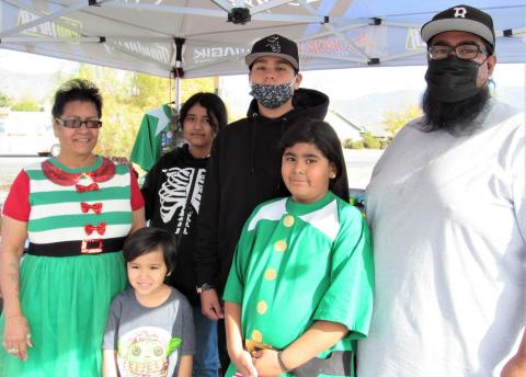 Phillip Basquez, at right, is joined by family members and other volunteers during his annual toy giveaway event in San Jacinto on Dec. 22. Pictured with him are Johnna Valdez, at left, and Lokelani (10), Delos (9), Brice (5) and Giovanni (13)