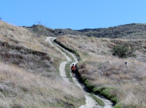 Miles Lindsey of Barstow was the overall winner for the 25K at Saturday’s Soboba Trail Race Miles Lindsey of Barstow was the overall winner for the 25K at Saturday’s Soboba Trail Race