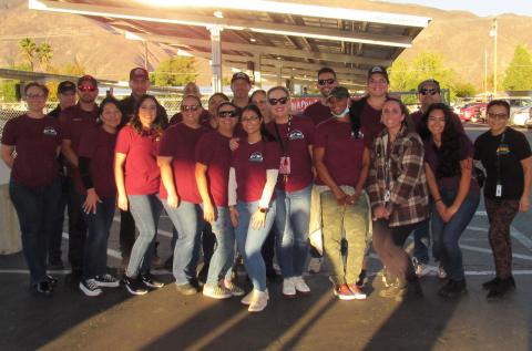 Members of the San Jacinto Unified School District Nutrition Services help coordinate the annual drive-through event and volunteer to distribute turkey meals to eligible families Members of the San Jacinto Unified School District Nutrition Services help coordinate the annual drive-through event and volunteer to distribute turkey meals to eligible families