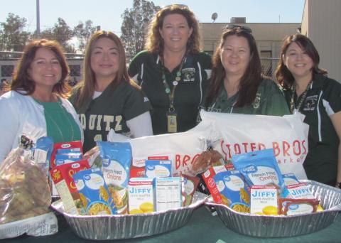 Staff members from Tahquitz High School in Hemet gladly donated money and time to assemble “all the fixings” to present to their school site’s families who arrived to pick up a turkey donated by the Soboba Foundation on Nov. 23 Staff members from Tahquitz High School in Hemet gladly donated money and time to assemble “all the fixings” to present to their school site’s families who arrived to pick up a turkey donated by the Soboba Foundation on Nov. 23