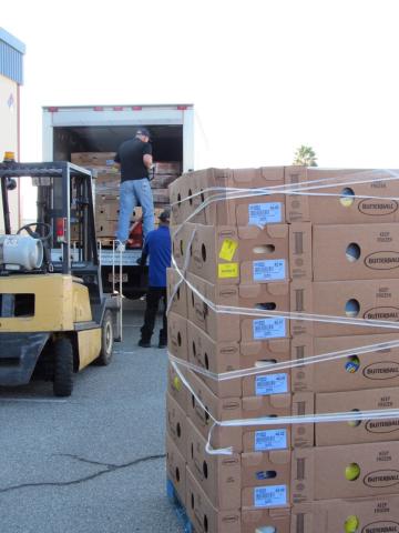 Hemet Unified School District workers unload frozen turkeys and other frozen items included in the turkey meals provided to 1,000 families of students who attend district schools Hemet Unified School District workers unload frozen turkeys and other frozen items included in the turkey meals provided to 1,000 families of students who attend district schools