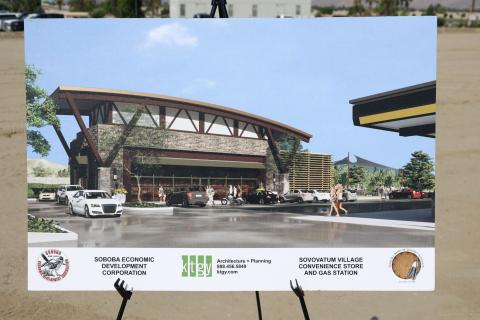 An artist’s rendering shows the proposed design of a convenience store an gas station that will be part the future Sovovatum Village An artist’s rendering shows the proposed design of a convenience store an gas station that will be part the future Sovovatum Village